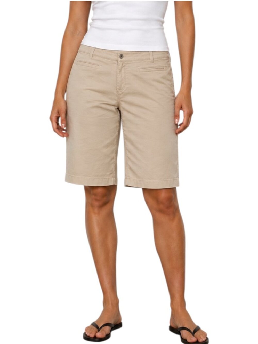 Chico's Platinum Tan Bermuda Shorts Size 1.5 US 10 M Stretch